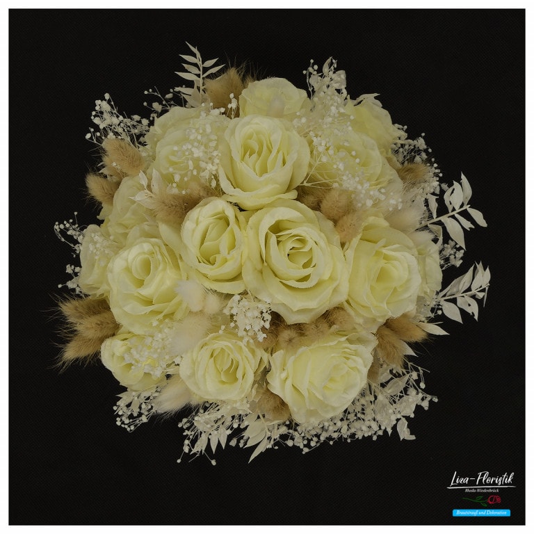 Brautstrauß mit Seidenblumen - oben -