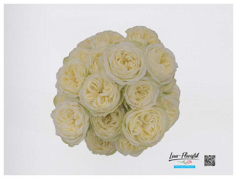 Gestaffelter Brautstrauß mit Rosen - Detail oben
